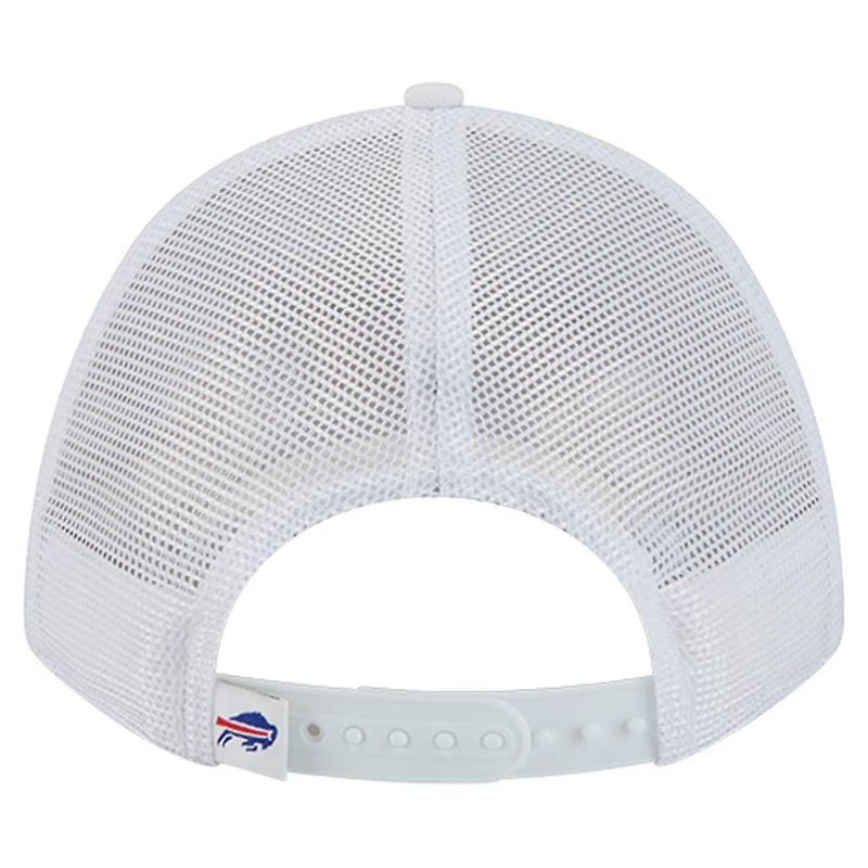 Men's New Era White Buffalo Bills NFL 9FORTY A-Frame M-Crown Adjustable Trucker Hat