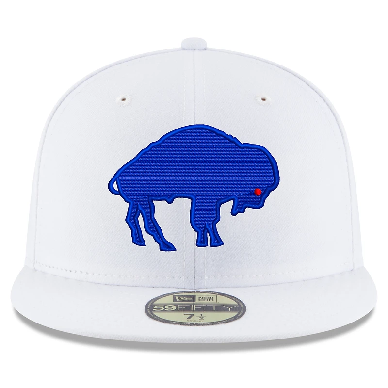 Men's New Era White Buffalo Bills Omaha Historic Logo 59FIFTY Fitted Hat