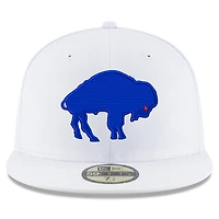 Men's New Era White Buffalo Bills Omaha Historic Logo 59FIFTY Fitted Hat