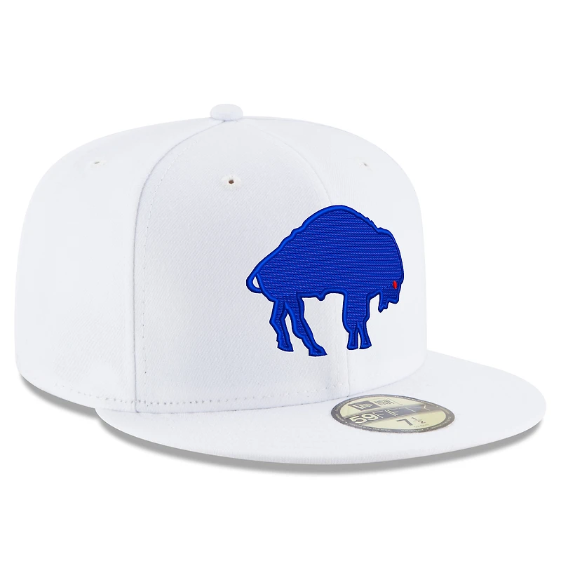 Men's New Era White Buffalo Bills Omaha Historic Logo 59FIFTY Fitted Hat