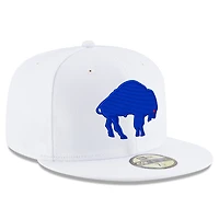 Men's New Era White Buffalo Bills Omaha Historic Logo 59FIFTY Fitted Hat