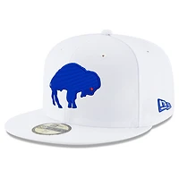 Men's New Era White Buffalo Bills Omaha Historic Logo 59FIFTY Fitted Hat