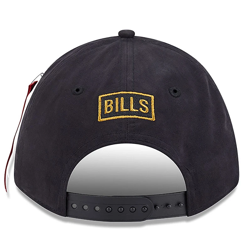 Men's New Era x Alpha Industries  Black Buffalo Bills A-Frame 9FORTY Adjustable Hat