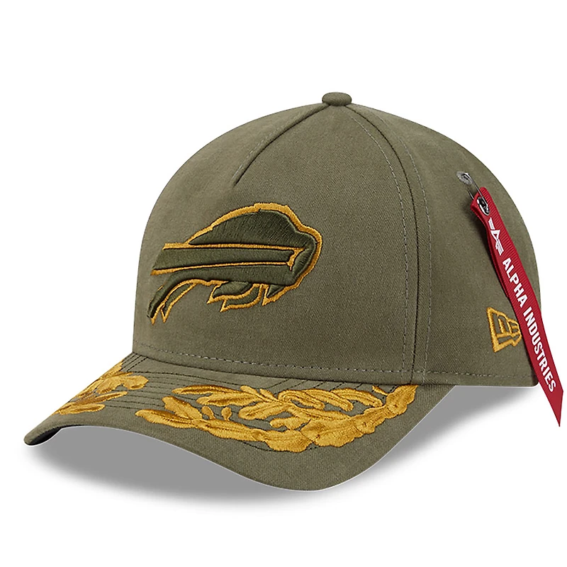 Men's New Era x Alpha Industries  Olive Buffalo Bills A-Frame 9FORTY Adjustable Hat
