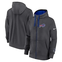 Sweat à capuche Nike anthracite Buffalo Bills Primetime Club entièrement zippé pour homme