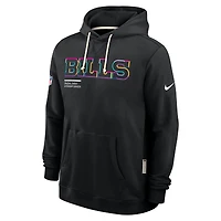 Sweat à capuche Nike noir Buffalo Bills 2025 NFL Crucial Catch Sideline Standard Issue Dri-FIT pour homme