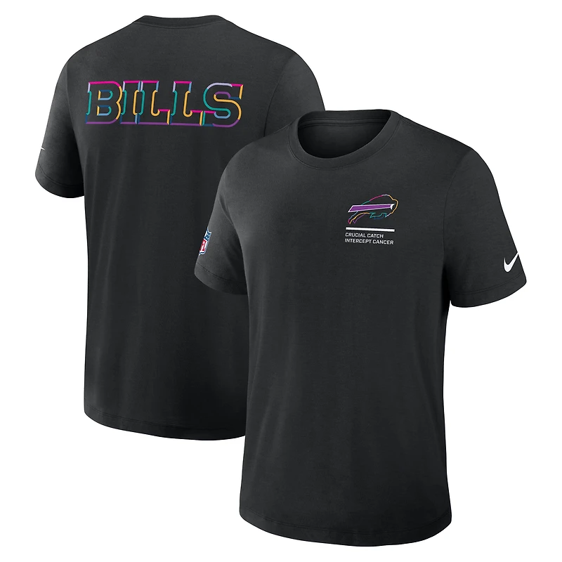T-shirt Nike noir Buffalo Bills 2025 NFL Crucial Catch Tri-Blend Dri-FIT pour homme