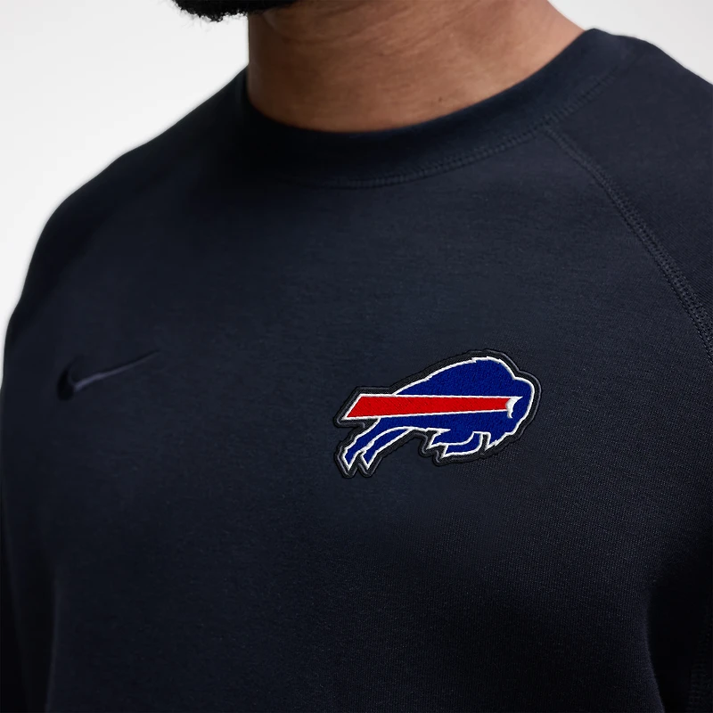 Sweat-shirt Nike Tech Fleece Raglan gris chiné pour homme des Buffalo Bills