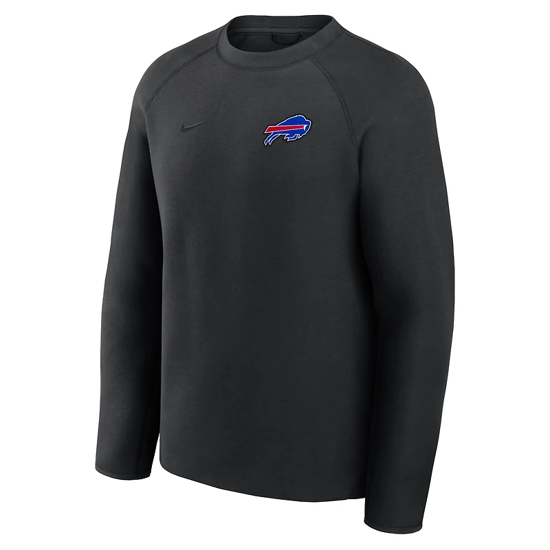 Sweat-shirt Nike Tech Fleece Raglan gris chiné pour homme des Buffalo Bills