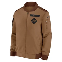 Men's Nike Brown Buffalo Bills 2023 Salute To Service Full-Zip Bomber Jacket