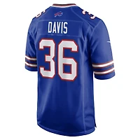 Men's Nike Caden Davis  Royal Buffalo Bills Team Game Jersey