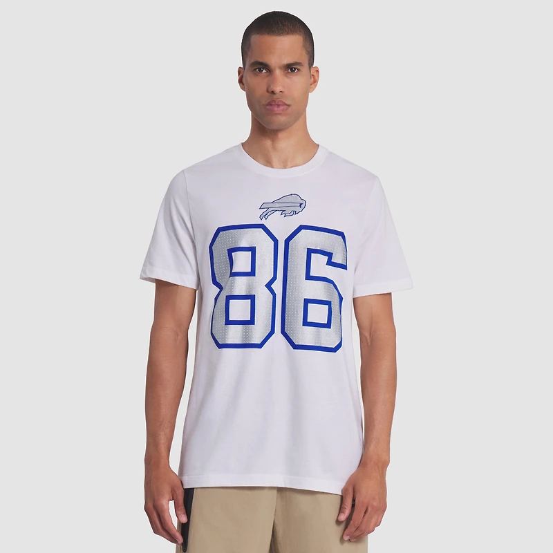 T-shirt Nike Dalton Kincaid pour homme, blanc, collection Rivalries 2025 des Buffalo Bills, avec nom et numéro de joueur