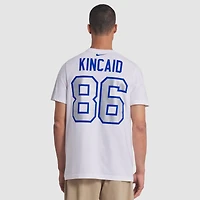 Men's Nike Dalton Kincaid White Buffalo Bills 2025 Rivalries Collection Player Name & Number T-Shirt