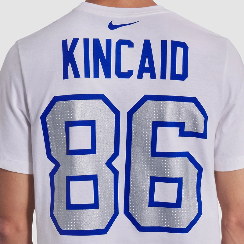 Men's Nike Dalton Kincaid White Buffalo Bills 2025 Rivalries Collection Player Name & Number T-Shirt
