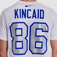 Men's Nike Dalton Kincaid White Buffalo Bills 2025 Rivalries Collection Player Name & Number T-Shirt