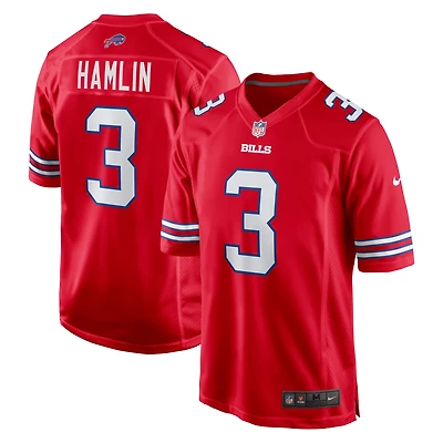Maillot de match alternatif Nike Damar Hamlin pour hommes, rouge des Buffalo Bills