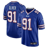 Maillot de joueur jeu d'équipe Nike Ed Oliver Royal Buffalo Bills pour homme