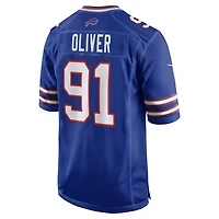 Maillot de joueur jeu d'équipe Nike Ed Oliver Royal Buffalo Bills pour homme