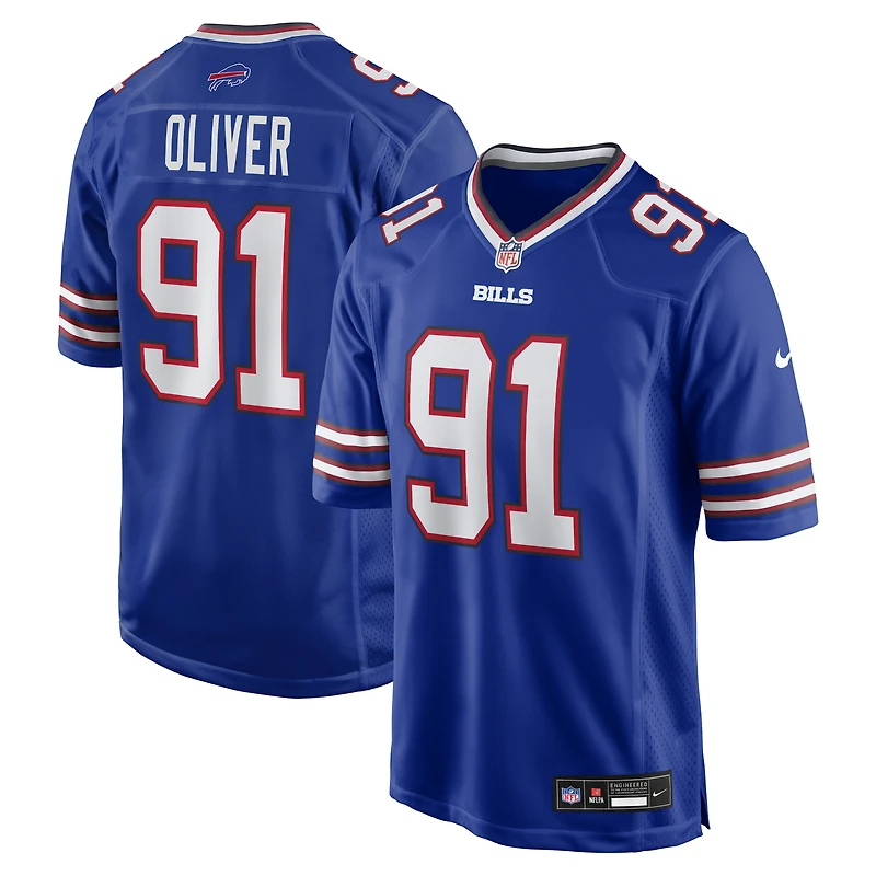 Men's Nike Ed Oliver Royal Buffalo Bills Team Game Player Jersey