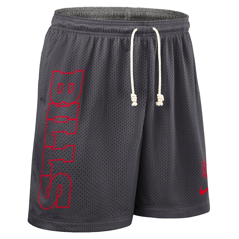 Short réversible Nike Dri-FIT gris Buffalo Bills pour homme