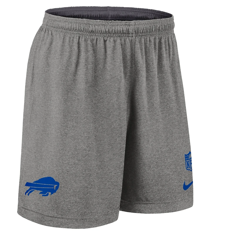 Men's Nike Gray Buffalo Bills Sideline Reversible Dri-FIT Shorts