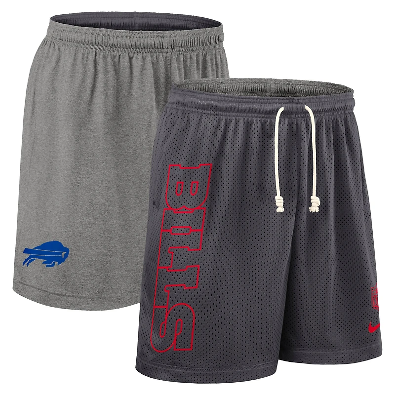 Short réversible Nike Dri-FIT gris Buffalo Bills pour homme