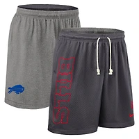 Short réversible Nike Dri-FIT gris Buffalo Bills pour homme