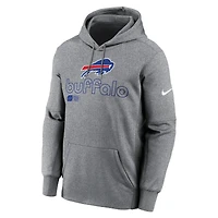 Men's Nike Heather Gray Buffalo Bills Performance Pullover Hoodie