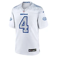 Maillot Nike James Cook III blanc pour homme, collection Rivalries 2025 des Buffalo Bills