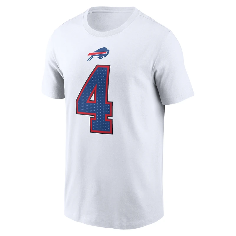 Men's Nike James Cook III White Buffalo Bills  Player Name & Number T-Shirt