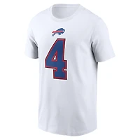 Men's Nike James Cook III White Buffalo Bills  Player Name & Number T-Shirt