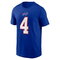 T-shirt Nike James Cook Royal Buffalo Bills pour homme avec nom et numéro