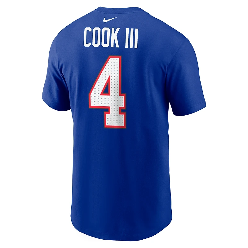 Men's Nike James Cook Royal Buffalo Bills Name & Number T-Shirt