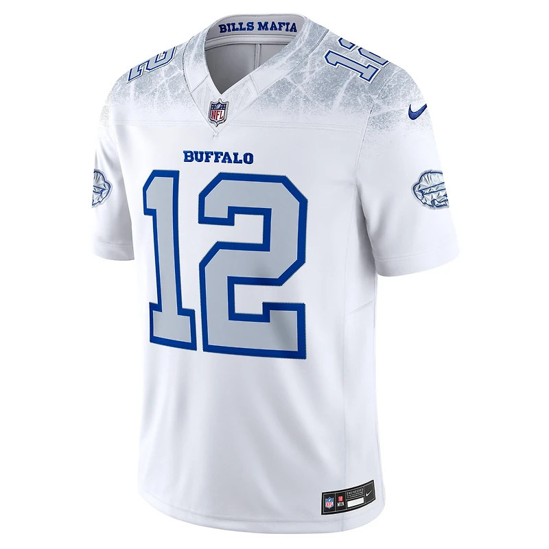 Maillot Nike Jim Kelly blanc pour homme des Buffalo Bills, collection Rivalries 2025, édition limitée, joueur retraité