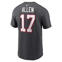 Men's Nike Josh Allen Anthracite Buffalo Bills Player Name & Number T-Shirt
