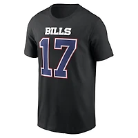 Men's Nike Josh Allen Black Buffalo Bills Carbon Name & Number T-Shirt