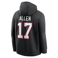 Sweat à capuche polaire Nike Josh Allen noir Buffalo Bills pour homme