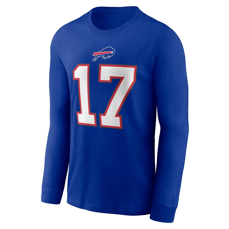 Men's Nike Josh Allen Royal Buffalo Bills Player Name & Number Long Sleeve T-Shirt