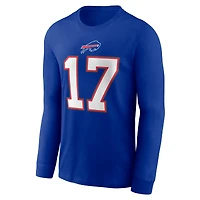 Men's Nike Josh Allen Royal Buffalo Bills Player Name & Number Long Sleeve T-Shirt