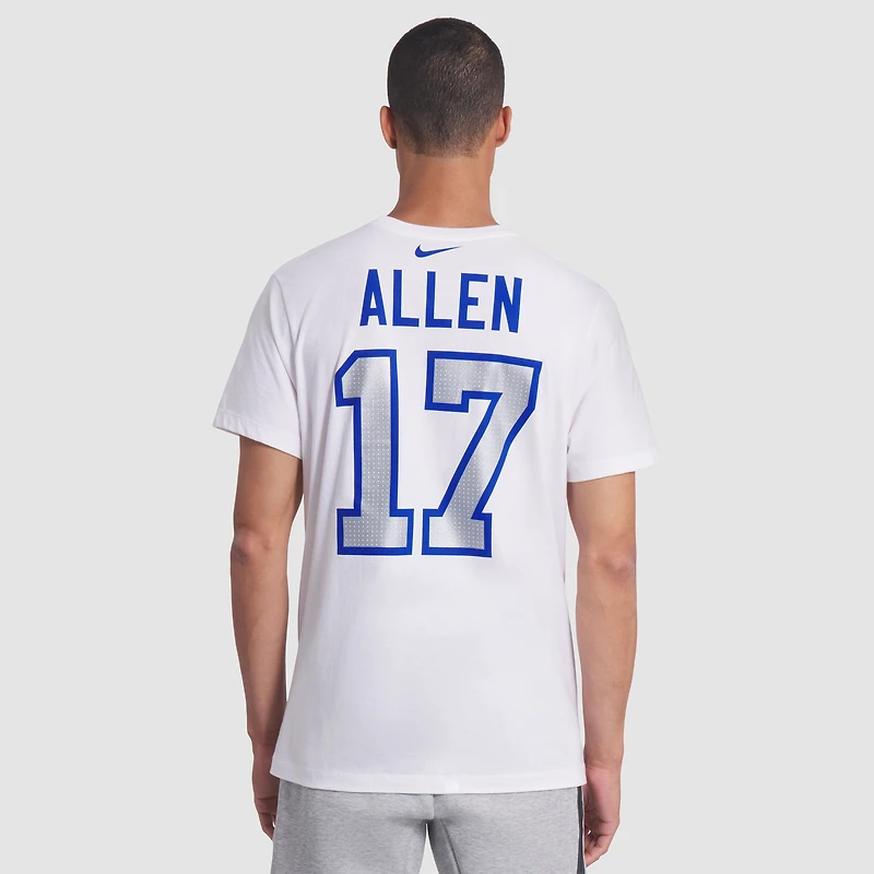T-shirt Nike Josh Allen blanc Buffalo Bills 2025 Rivalries Collection pour homme avec nom et numéro de joueur