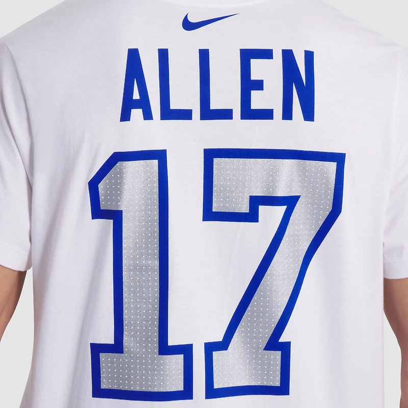 T-shirt Nike Josh Allen blanc Buffalo Bills 2025 Rivalries Collection pour homme avec nom et numéro de joueur