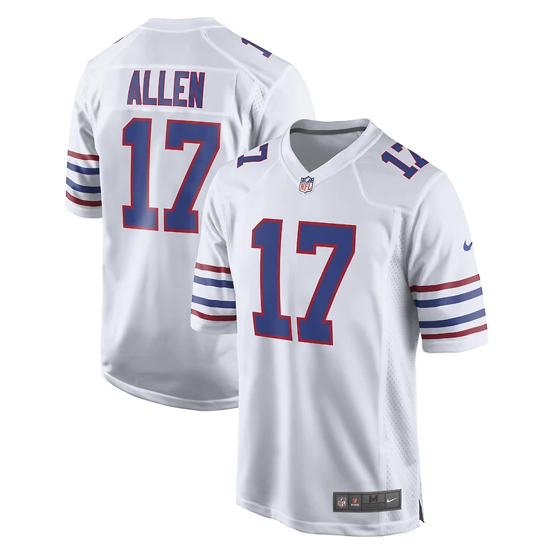 Maillot Nike Josh Allen pour homme, blanc, joueur de jeu alternatif des Buffalo Bills