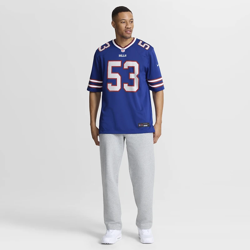 Men's Nike Lloyd Cushenberry III Royal Buffalo Bills Team Game Jersey