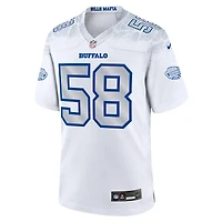 Maillot Nike Matt Milano pour homme, blanc, collection Rivalries 2025, Buffalo Bills