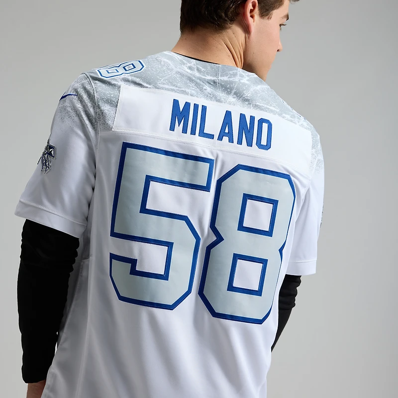 Men's Nike Matt Milano White Buffalo Bills 2025 Rivalries Collection Stitched Limited Jersey