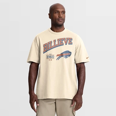 T-shirt Nike Max90 pour homme, style vintage Buffalo Bills, couleur naturelle.