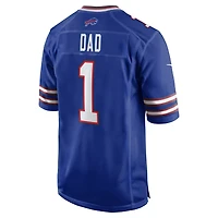 Maillot de match Nike numéro 1 Dad Royal Buffalo Bills pour homme