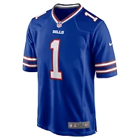 Men's Nike Number 1 Groom Royal Buffalo Bills Game Jersey