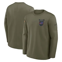 Men's Nike Olive Buffalo Bills 2025 Salute to Service Sideline Coaches Therma-FIT Long Sleeve Shirt
