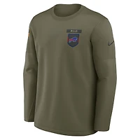 Men's Nike Olive Buffalo Bills 2025 Salute to Service Sideline Coaches Therma-FIT Long Sleeve Shirt